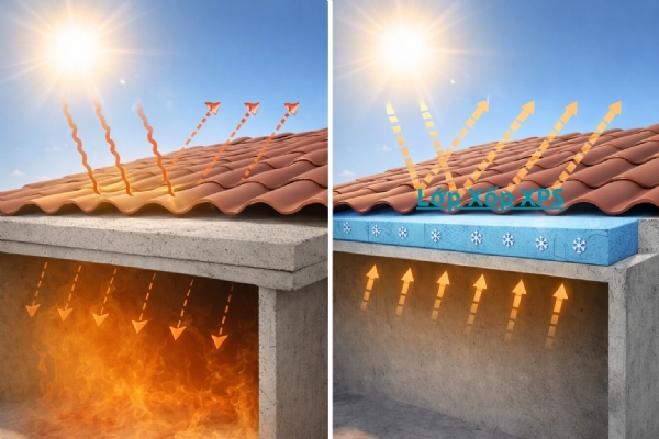 Ứng dụng sơn cách nhiệt và tấm XPS trong việc chống nóng mái tôn, mái bê tông